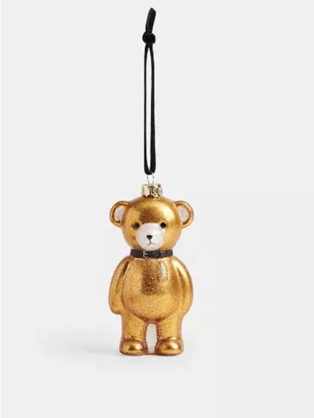 COACH Gold Teddy Bear Glass Ornament - NWT